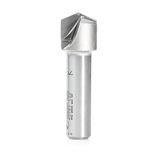 Amana Tool 45791 V-Groove 135 Deg. Folding for Aluminum Composite Material (ACM) Panels Like Alucobond, Dibond, 0.078 Tip Cut Width x 1/2 CH x 3/4 D x 1/2 Inch SHK Carbide Tipped Router Bit von Amana Tool