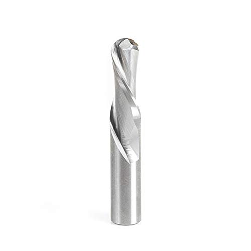 Amana Tool 46477 Solid Carbide Double Flute Down-Cut Ball Nose Spiral 1/2 Dia x 1-1/4 Cut Height x 1/2 Shank x 3 Inch Long Router Bit by Amana von Amana Tool