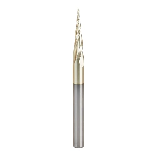 Amana Tool - 46570 CNC 2D & 3D Carving Flat Bottom 6,2 Grad Winkel x 1/32 Zoll Durchmesser x 1 4 Sh von Amana Tool