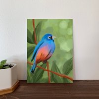 Schöne Bluebird Ölgemälde Kunstdruck, Vogel Kunstwerk, Home Decor, Vogel-Wand-Kunst, Wildlife Gemälde Für Decor von AmandaBeatonArt