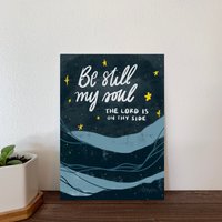 sternenhimmel Nacht Ölgemälde Kunstdruck, Noch Meine Seele Kunstwerk, Christian Home Decor, Abstrakte Wandkunst, Beruhigende Gemälde Für Wohnkultur von AmandaBeatonArt