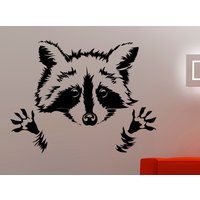 Waschbär Wandtattoos Tiere Aufkleber Home Interior Design Wohnzimmer Dekor Wohnheim Wandbild Wasserfest 11Razz von AmandaCooldesigns