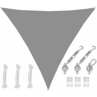 2x2x2 Sonnensegel Dreieckig Wasserdicht - Sonnenschutz Segel Set mit Befestigung von Amanka