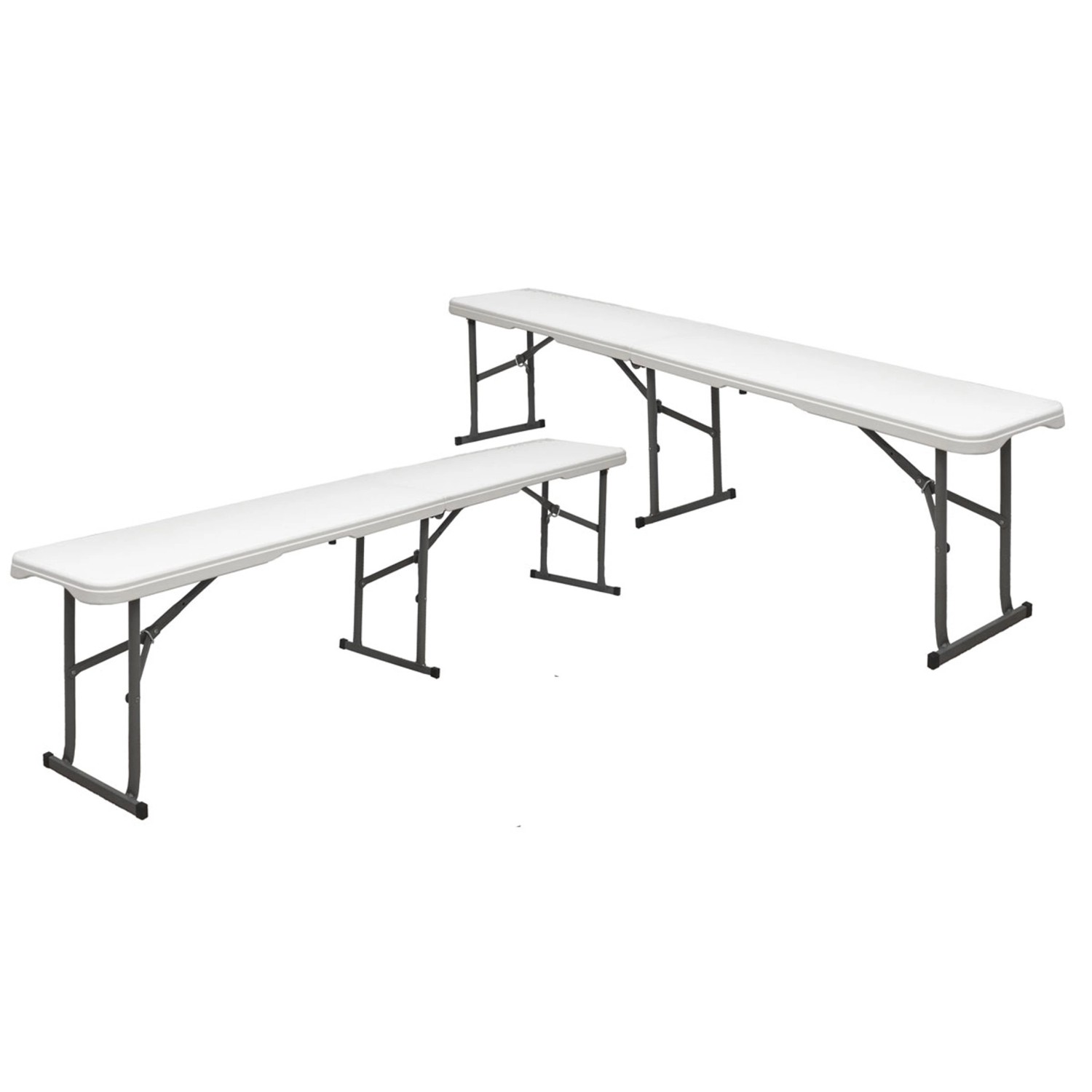 AMANKA Bierbank aus Kunststoff 2er-Set 182 x 27 x 43 cm - Weiß AMANKA Bierbank aus Kunststoff 2er-Set 182 x 27 x 43 cm - Weiß von Amanka