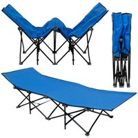 AMANKA Faltlbett Faltliege Feldbett Blau Camping-Metall-Klappiege ca. 190x70cm 10-Bein Liege Klappbett Stahlgestell - blau von Amanka