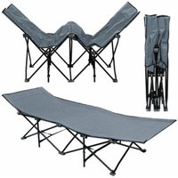 Amanka - Faltlbett Faltliege Feldbett Grau Camping-Metall-Klappiege ca. 190x70cm 10-Bein Liege Klappbett Stahlgestell Amanka - Faltlbett Faltliege Feldbett Grau Camping-Metall-Klappiege ca. 190x70cm 10-Bein Liege Klappbett Stahlgestell von Amanka