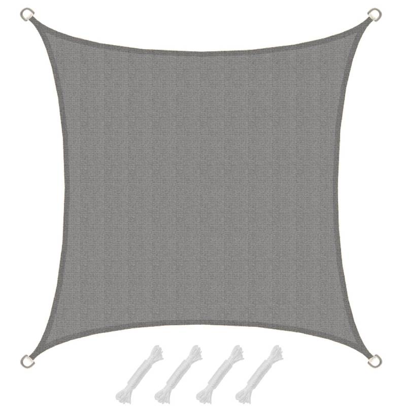 AMANKA HDPE Sonnensegel - 2 x 2 m Quadratisch Grau von Amanka