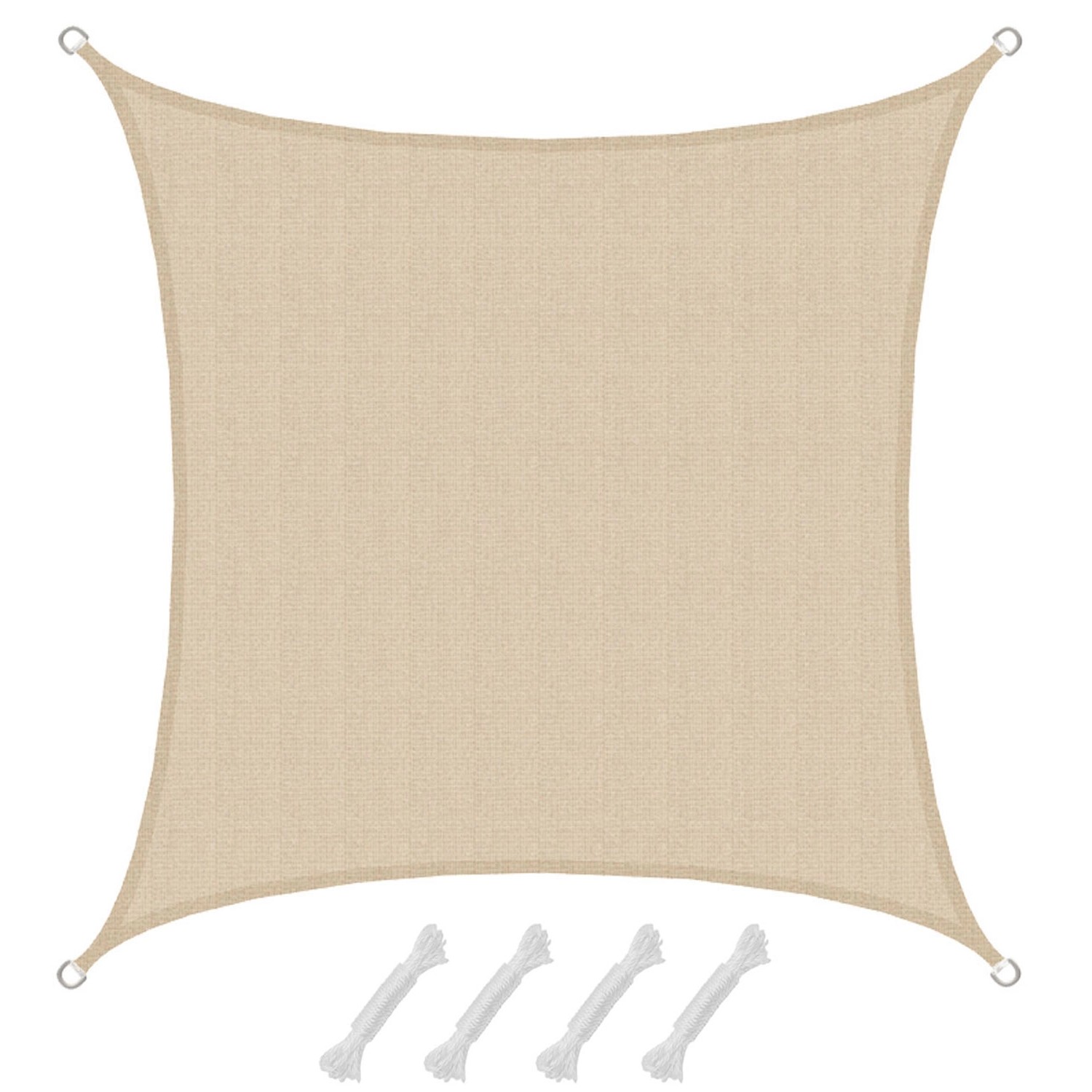 AMANKA HDPE Sonnensegel - 2x2m Quadratisch Beige von Amanka