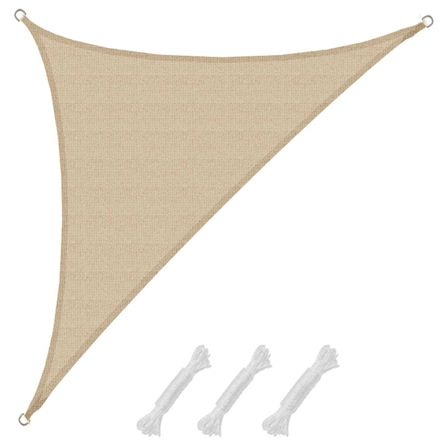 AMANKA HDPE Sonnensegel - 3,6 x 3,6 x 5,1m Rechtwinklig Beige von Amanka