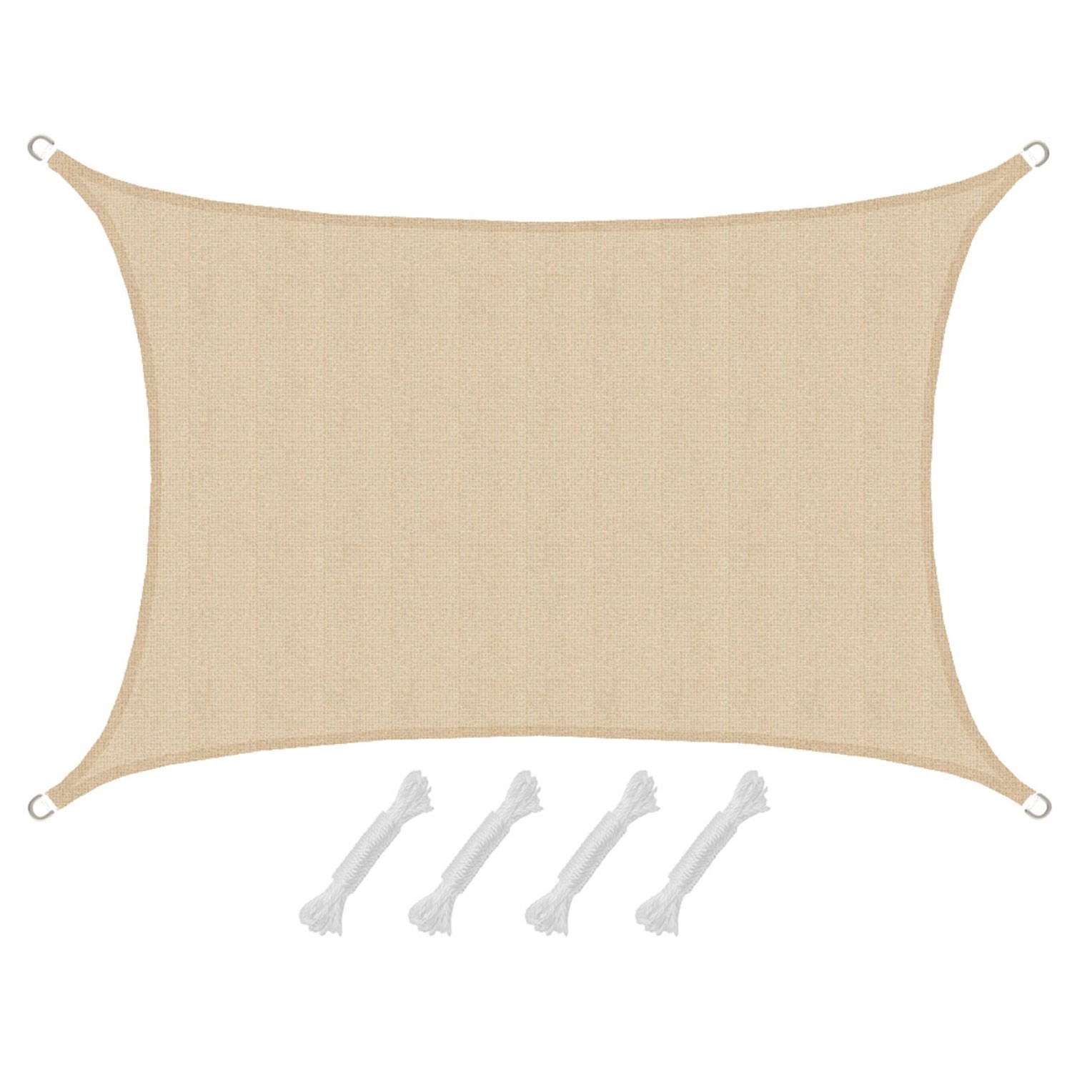 AMANKA HDPE Sonnensegel - 3 x 4m Rechteckig Beige von Amanka