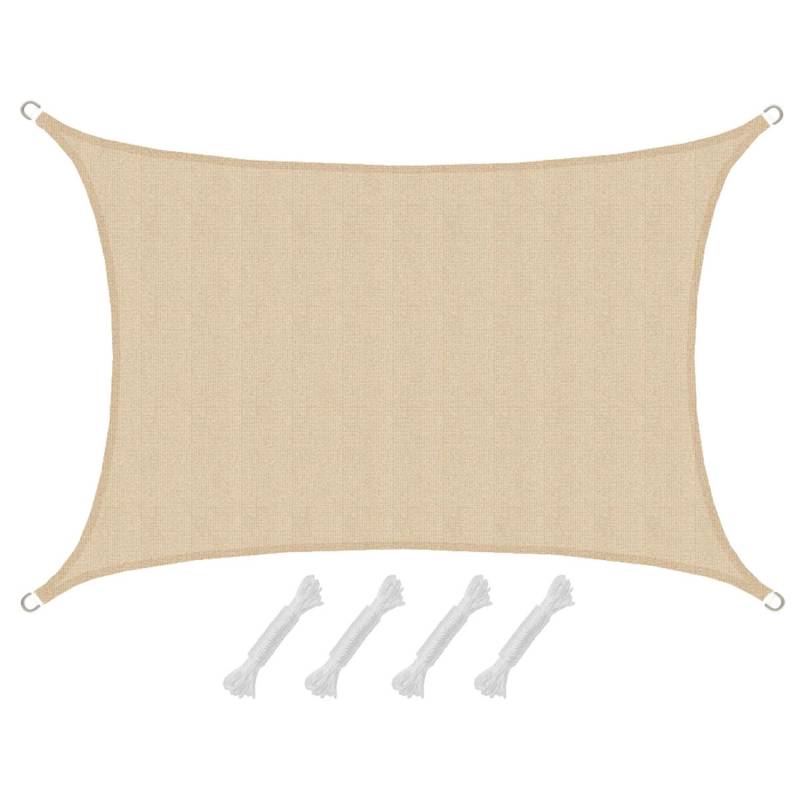 AMANKA HDPE Sonnensegel - 3 x 4m Rechteckig Beige von Amanka