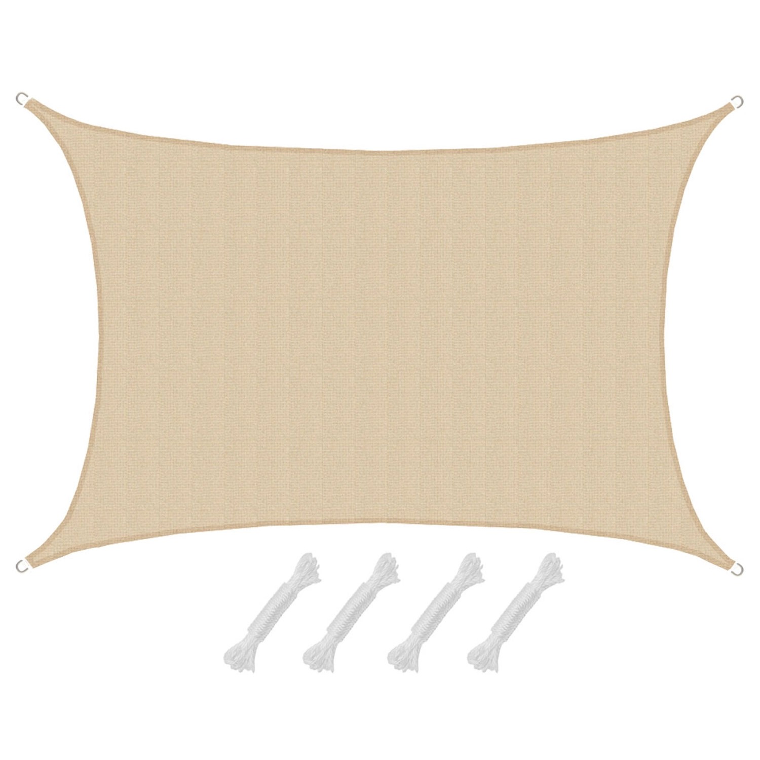 AMANKA HDPE Sonnensegel - 4 x 6m Rechteckig Beige von Amanka