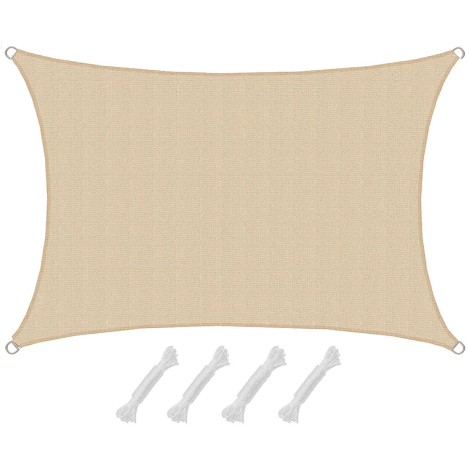 AMANKA HDPE Sonnensegel Wasserdurchlässig - 1 x 2 m Viereckig Beige von Amanka