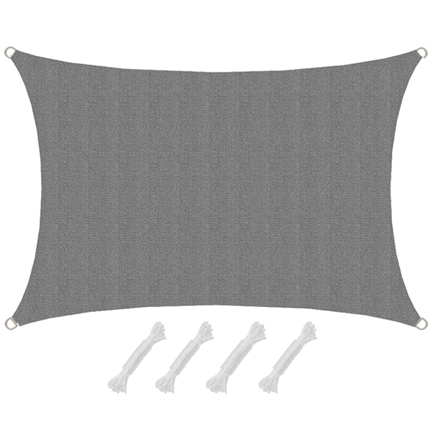 AMANKA HDPE Sonnensegel Wasserdurchlässig - 1 x 2 m Viereckig Grau von Amanka