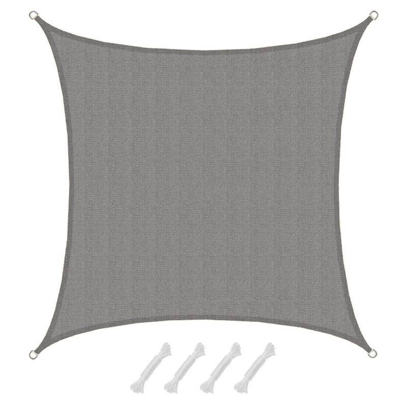 AMANKA HDPE Sonnensegel Wasserdurchlässig - 4 x 4 m Quadratisch Grau von Amanka