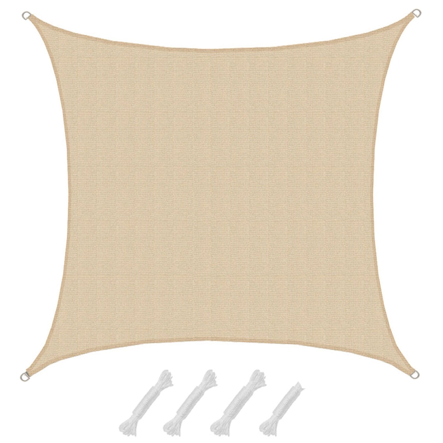 AMANKA HDPE Sonnensegel Wasserdurchlässig - 5 x 5 m Viereckig Beige von Amanka