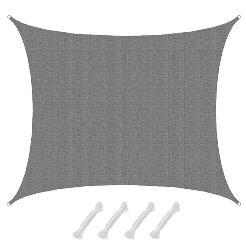 AMANKA HDPE Sonnensegel Wasserdurchlässig - 6 x 5 m Rechteckig Grau von Amanka