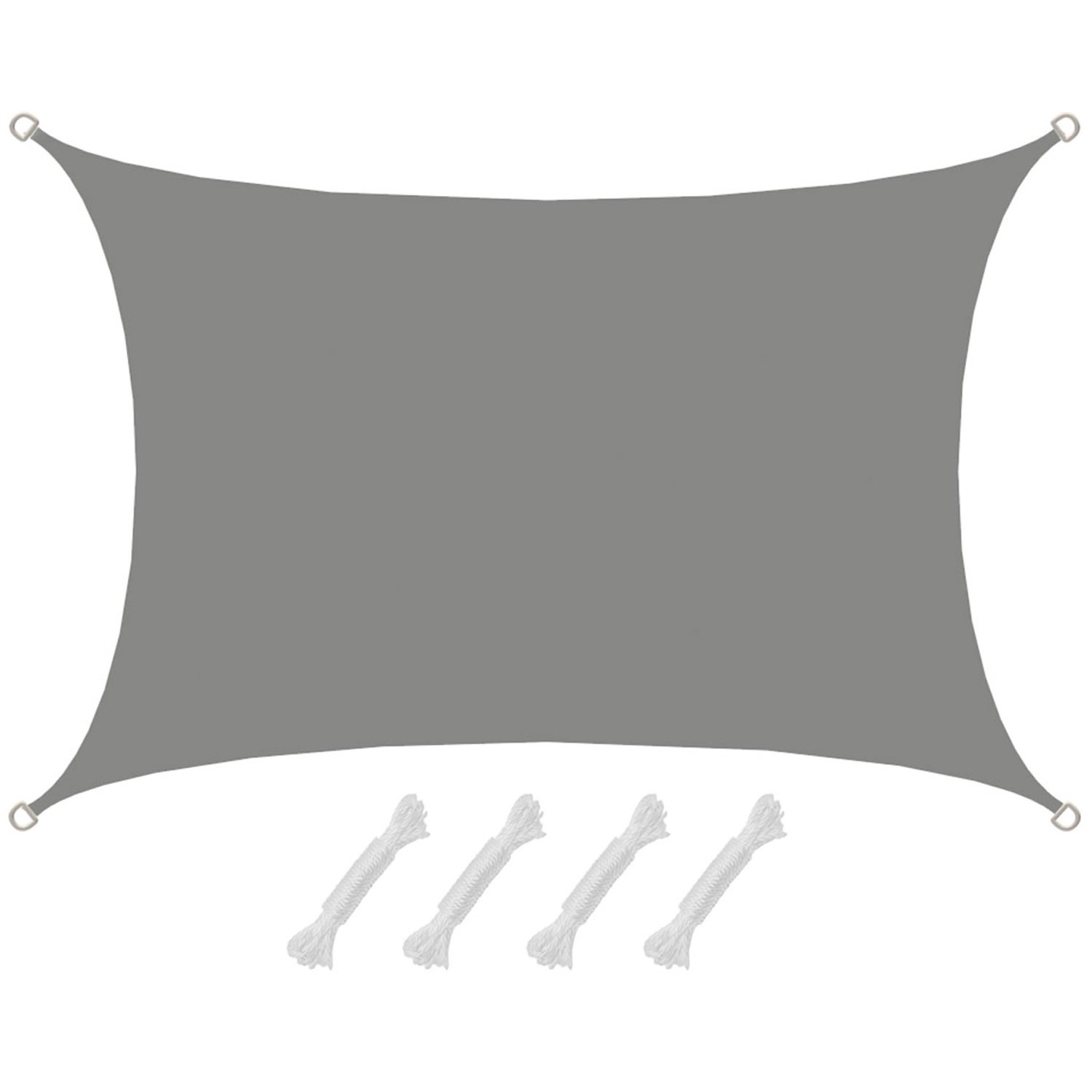 AMANKA Polyester Sonnensegel Wasserabweisend - 3 x 4 m Rechteck Grau von Amanka