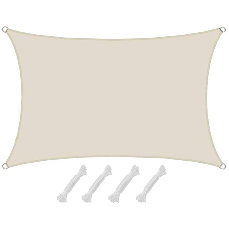 AMANKA Polyester Sonnensegel Wasserdicht - 1 x 2 m Rechteckig Beige von Amanka