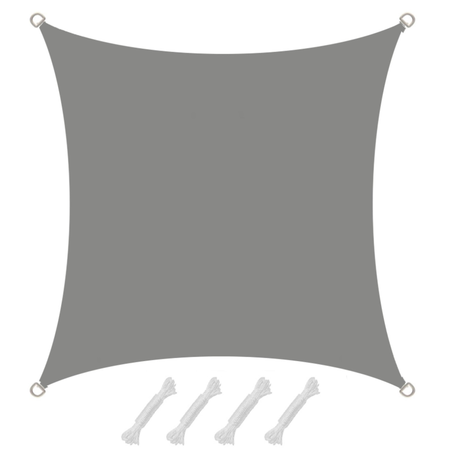 AMANKA Polyester Sonnensegel Wasserdicht - 2 x 2 m Quadratisch Grau von Amanka