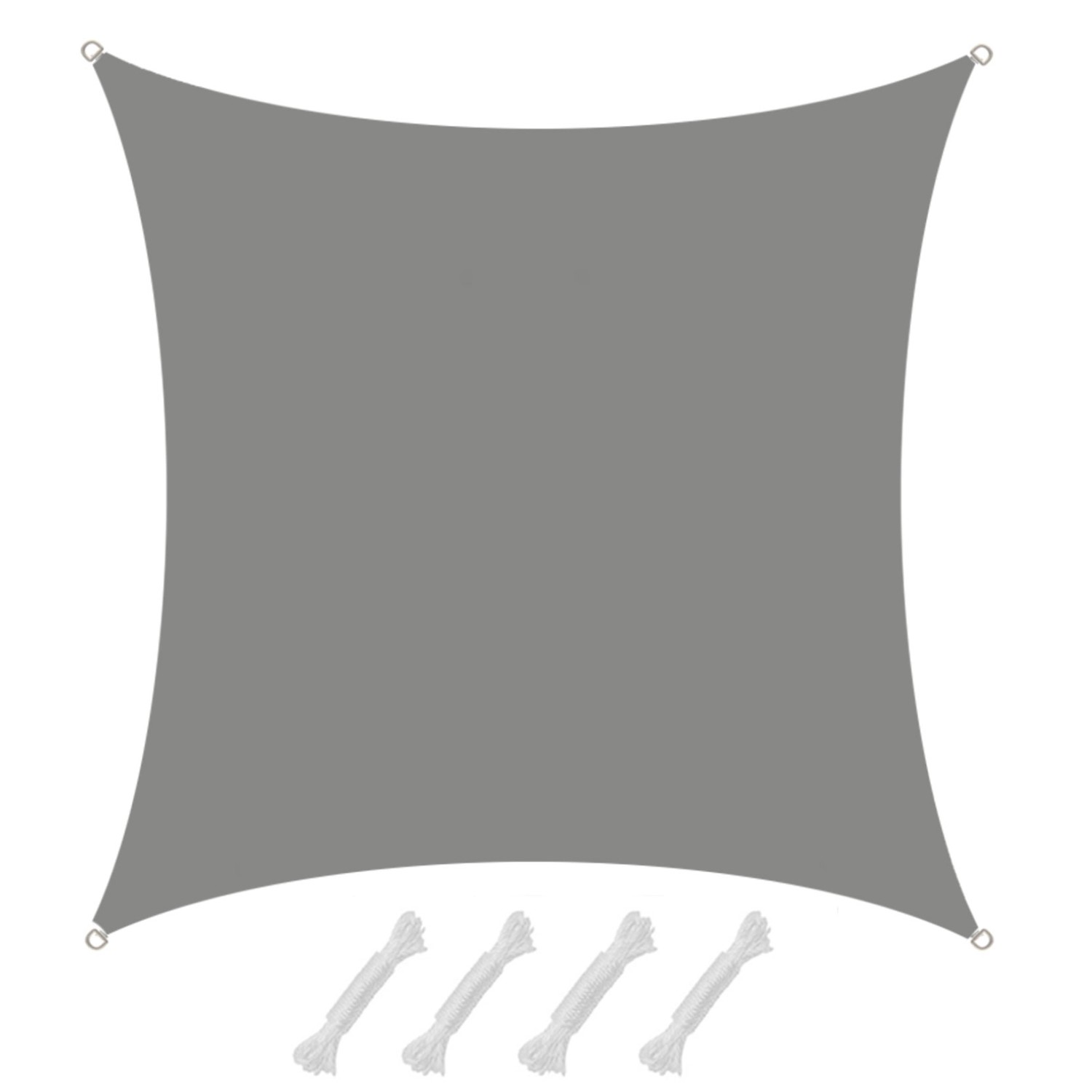 AMANKA Polyester Sonnensegel Wasserdicht - 4 x 4 m Quadratisch Grau von Amanka