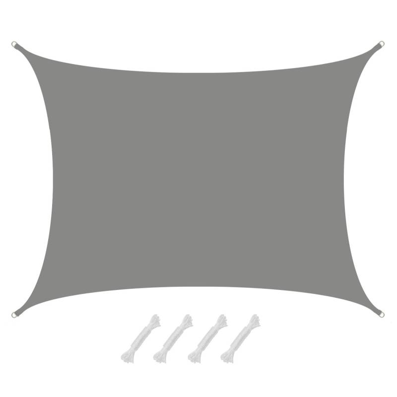 AMANKA Polyester Sonnensegel Wasserdicht - 6 x 5 m Rechteckig Grau von Amanka
