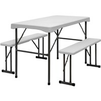 Amanka - Bierzeltgarnitur für 4 Personen - 112 x 61 cm Bierbank Set - Tisch mit 2 Bänken von Amanka