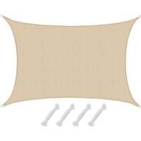 Amanka - uv Sonnensegel 4x6 hdpe Rechteckig Sonnenschutz Überdachung Garten Balkon Beige von Amanka