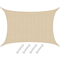 Amanka - uv Sonnensegel 4x6 hdpe Rechteckig Sonnenschutz Überdachung Garten Balkon Beige - beige von Amanka