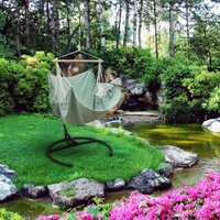 Amanka - xl Hängesessel Relaxsessel 155x125cm in Aqua mit 210cm Gestell Amanka - xl Hängesessel Relaxsessel 155x125cm in Aqua mit 210cm Gestell von Amanka