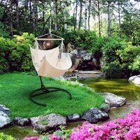 Amanka - xl Hängesessel Relaxsessel 155x125cm in Beige mit 210cm Gestell von Amanka