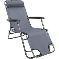 Amanka - Campingstuhl Liegestuhl Freizeitliege Sonnenliege Strandliege Campingliege Klappliege Liege 153cm Grau - grau von Amanka