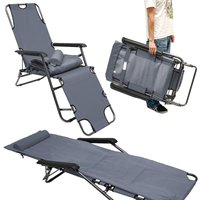 Amanka - Campingstuhl Liegestuhl Freizeitliege Sonnenliege Strandliege Campingliege Klappliege Liege incl. Auflage 178cm Grau - grau von Amanka