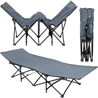 Amanka - Faltlbett Faltliege Feldbett Grau Camping-Metall-Klappiege ca. 190x70cm 10-Bein Liege Klappbett Stahlgestell - grau von Amanka
