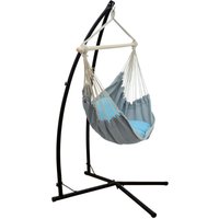 Amanka - Hängestuhlgestell mit Hängesessel 215cm Metallgestell bis 120kg mit 2 Kissen von Amanka