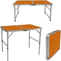 Klappbarer höhenverstellbarer Campingtisch 90x60x70 cm Leichtgewicht Klapptisch - braun von Amanka