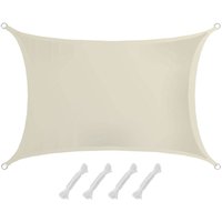 UPF50+ UV Sonnensegel 2x3 Polyester Rechteck Wasserabweisend Garten Balkon Beige von Amanka