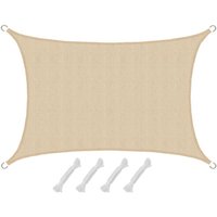 Amanka - uv Sonnensegel 3x2 hdpe Rechteckig Sonnenschutz Überdachung Garten Balkon Beige Amanka - uv Sonnensegel 3x2 hdpe Rechteckig Sonnenschutz Überdachung Garten Balkon Beige von Amanka