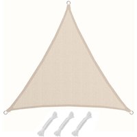 UV Sonnensegel 3x3x3 HDPE Dreieck Sonnenschutz Überdachung Balkon Garten Beige von Amanka
