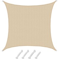 Uv Sonnensegel Wasserdurchlässig 5x5 - Viereckig - Sonnenschutz Garten Terrasse - beige von Amanka