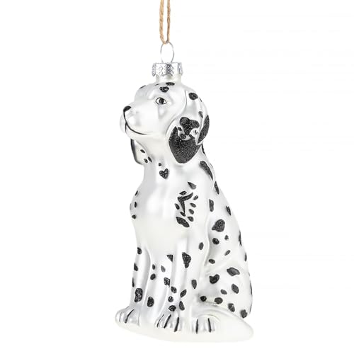 Amanman Weihnachtsschmuck aus Glas – Dalmatiner Hundedekoration für Baum – Geblasenes Glas von Amanman