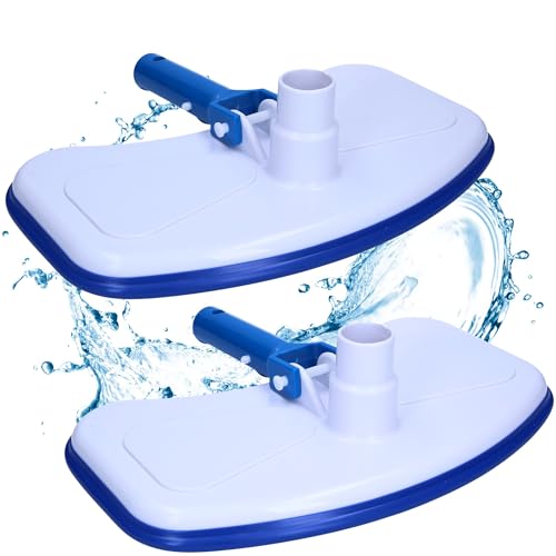 Amapool Basics Pool Bodensauger Set 2 Stück I Poolbodensauger mit 8 unteren Borsten I Bodensaugerbürste Set I extra schwere Ausführung I Poolbürste mit Clip-On-Anschluss für Poolschlauch Ø 32/38 mm von Amapool