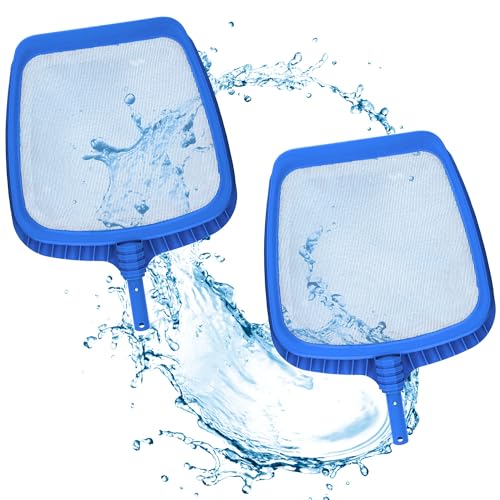 Amapool Basics Poolkescher I Pool Kescher Set 2 Stück I Laubkescher I Flachkescher I Oberflächenkescher feinmaschig I Poolzubehör für die Poolreinigung von Amapool