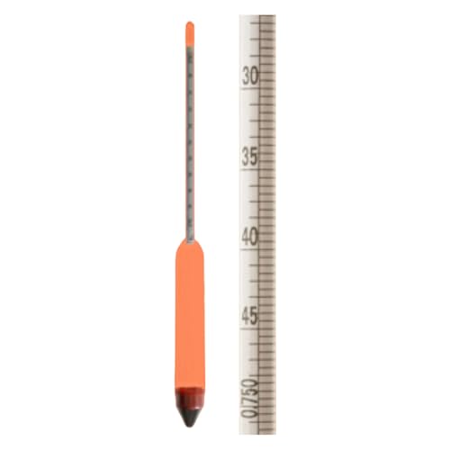 Amarell Dichte-Aräometer ohne Thermometer, Typ L50-080, DIN 12791/BS 718, 0,800-0,850:0,0005g/cm³ Dichtemessbereich, 335mm Länge von Amarell