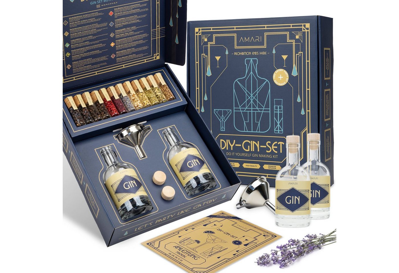 Amari Geschenkbox AMARI® DIY Gin Set - zum Selber machen, Geschenkset inkl. Botanicals von Amari