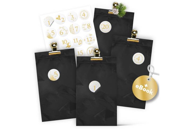 Amari befüllbarer Adventskalender AMARI® Adventskalender Tüten zum Befüllen mit Klammern von Amari