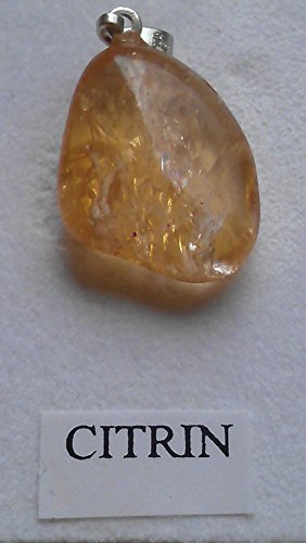 Citrin gebrannt - Trommelstein-Anhnger - Amulett mit se - 925er Silber - echter Edelstein - in Schmuckdose - von Hand ausgewhlt - Kraftstein - A++ Qualitt von Amaryllis