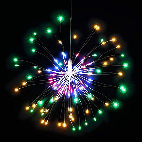 1 Stück Feuerwerk LED Farbe Licht, Silberne Linie 120 LEDs Licht wasserdicht Weihnachten Sparkle Lichter Fernbedienung für Zimmer, Garten, Terrasse, Hochzeit, Party, DIY Dekoration von Amasawa