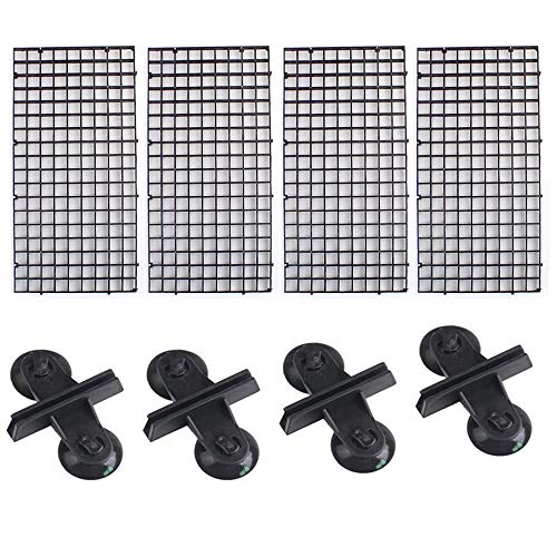 4 Stück Aquarium Ei Kiste, Aquarium Trennwand Fisch Tank Teiler Kunststoff Gitter Teiler Tablett Isolation Board Grid mit Saugerclips (Schwarz) von Amasawa