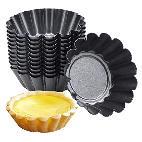 Amasawa 10 Stück Silber Ton Edelstahl Egg Tart Mold Schüssel-Form Egg Tart Cupcake Kuchen Cookie Form Puddingform Backen Werkzeug von Amasawa